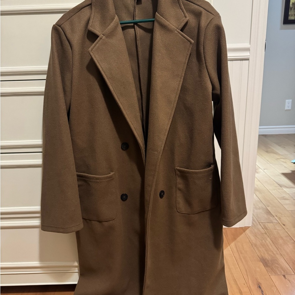 Womens brown long trench coat
